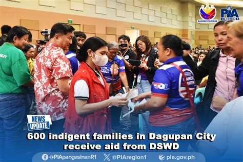 600 indigent families in Dagupan City receive aid from DSWD.